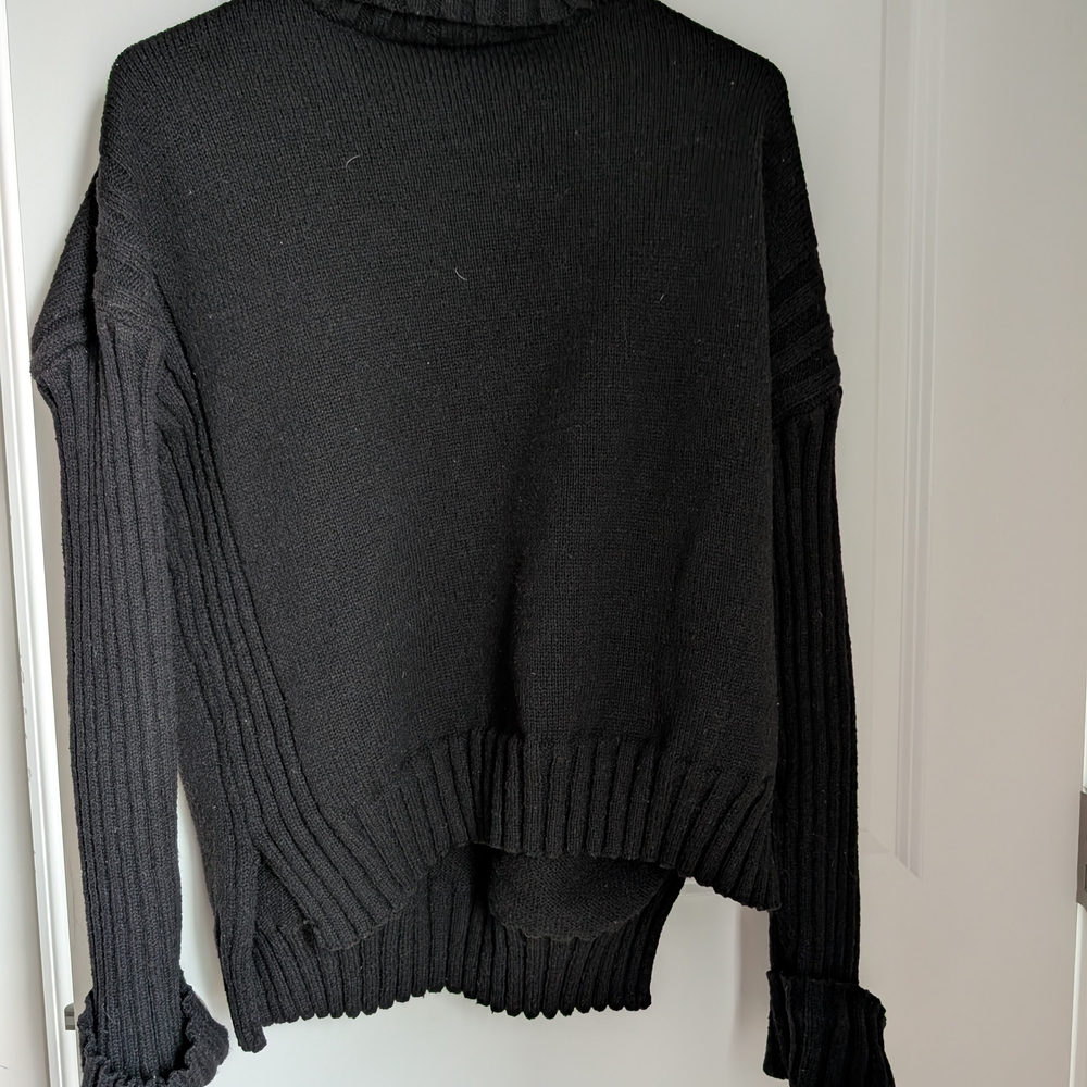 Women's Black Ribbed Sweater